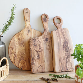 Personalised Irregular Shape Olive Wood Serving Board, 7 of 8