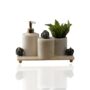 Marble Bathroom Set With Black Glass Knot, Four Pieces, thumbnail 2 of 4