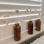 Three Pressed Glass Bottle Vases Amelie Amber Brown, thumbnail 3 of 6