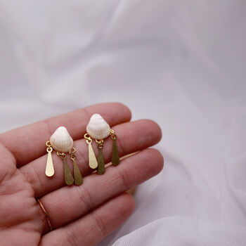 Real Shell Sterling Silver Stud Earrings, 4 of 8