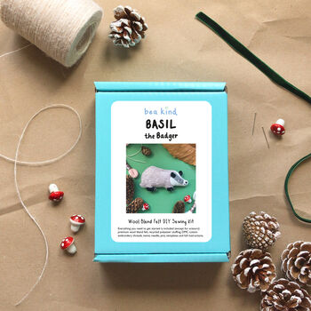 Sew Your Own Basil The Badger Felt Sewing Kit, 8 of 8