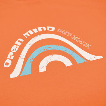 Open Mind Womens Orange Organic Beach T Shirt, 4 of 8