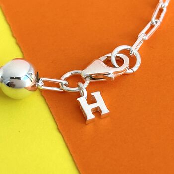 60th Birthday Sterling Silver Initial Charm Bracelet, 2 of 3