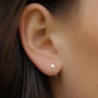 Silver Huggie Star Hoop Earrings, thumbnail 3 of 8