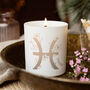 Pisces Zodiac Birth Flower Personalised Candle Gift, thumbnail 1 of 12