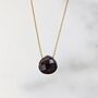 Garnet Teardrop January Birthstone Necklace, Gold, thumbnail 2 of 5