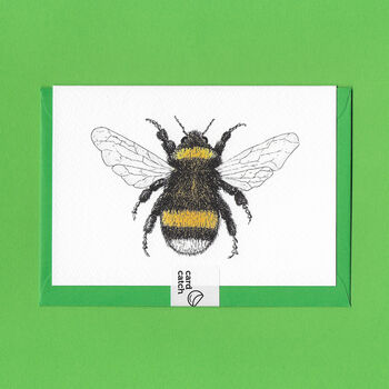 Hand Drawn Bumblebee Illustrated Blank Greeting Card, 4 of 10