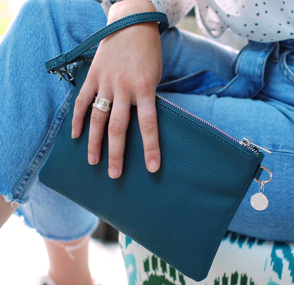 Personalised Vegan Leather Clutch Bag By Penelopetom