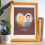 Personalised Hand Painted Couple Portrait Print, thumbnail 4 of 4