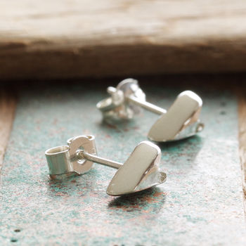 Silver Heart Handmade Small Stud Earrings, 3 of 10