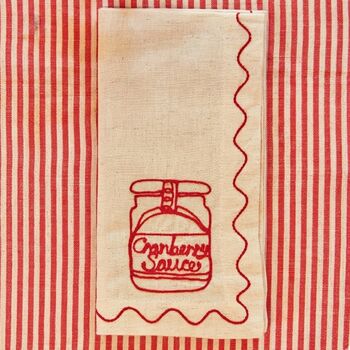 Set Of Six Embroidered Christmas Condiment Napkins, 7 of 11