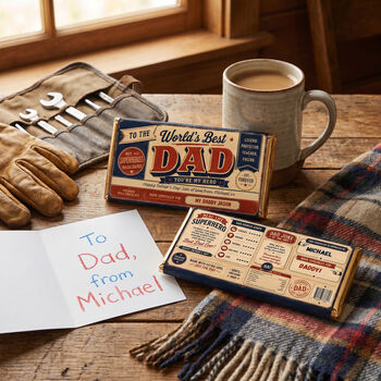 Personalised World's Best Dad Chocolate Bar Gift, 2 of 3