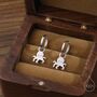 Sterling Silver Cute Octopus Dangle Huggie Hoops, thumbnail 1 of 10