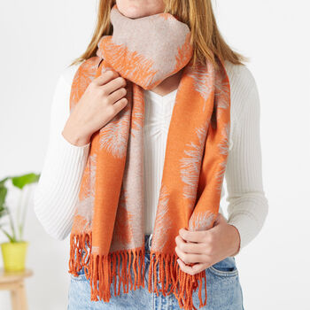Cashmere Feather Print Scarf, 2 of 8