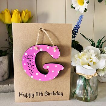 Personalised 11th Birthday Letter Wooden Keepsake Card, 3 of 3