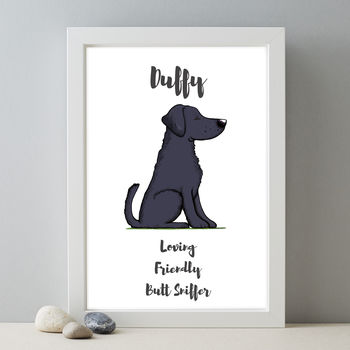 Labrador Personalised Dog Name And Personality Print, 4 of 8