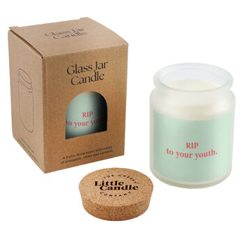 Rip To Your Youth • Birthday Gift • Scented Glass Jar Candle • Humour • Just Because Candle • Gift Box, 2 of 3