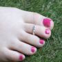 Pure Silver Blue Stone Bichiya Slim Toe Ring, thumbnail 1 of 8