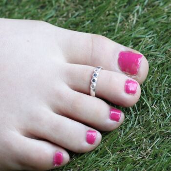 Pure Silver Blue Stone Bichiya Slim Toe Ring, 2 of 9