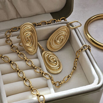 Oval Swirl Drop Earrings, 7 of 8