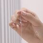 Small Moonstone Droplet Long Threader Earrings, thumbnail 2 of 9