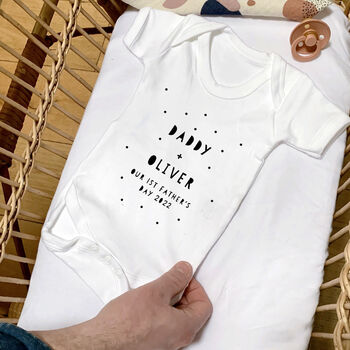 Our First Father's Day 2023 Personalised Baby Grow, 6 of 12