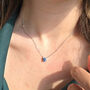 Blue Topaz Moissanite Crystal Sterling Silver Necklace, thumbnail 2 of 6