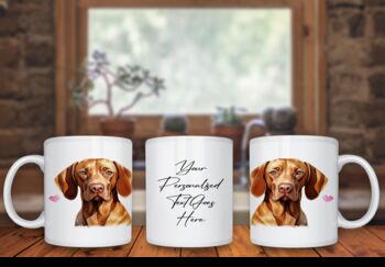 Personalised Vizsla Dog Hearts Pet Gift Mug, 2 of 2
