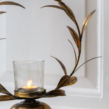 Antique Gold Wreath Tea Light Holder, 2 of 2