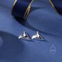 Whale Tail 16 G Flat Back Earrings In Sterling Silver, thumbnail 2 of 12