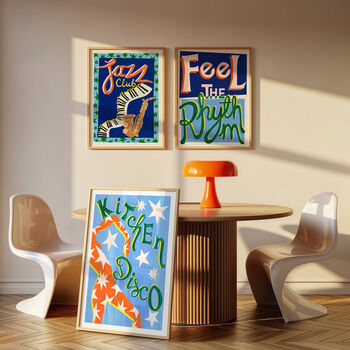 Feel The Rhythm Retro Music Art Print, 9 of 12