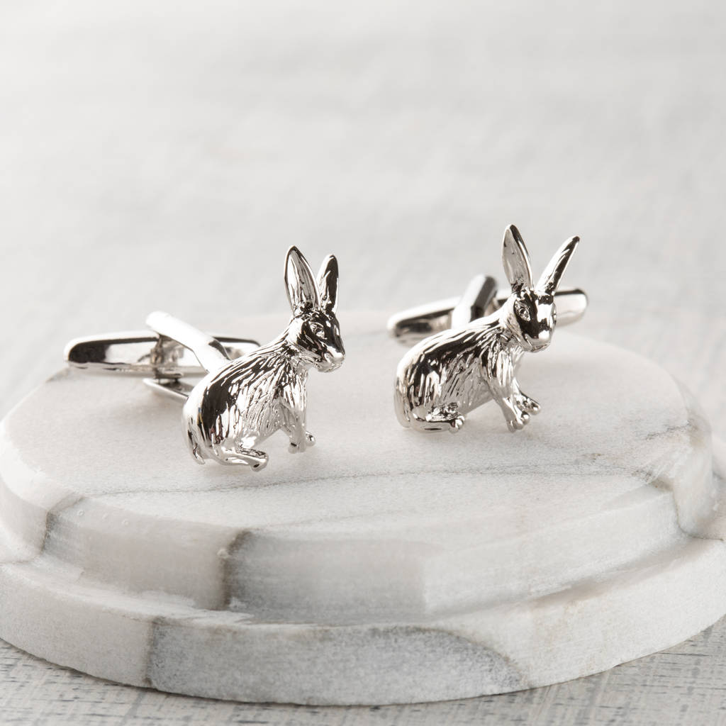 Silver Hare Father's Day Cufflinks By Twenty-Seven | notonthehighstreet.com