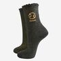 Women's Glitter Socks Black Gold Zodiac Cancer, thumbnail 2 of 5