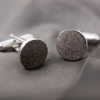 Sterling Silver Cremation Ashes Memorial Cufflinks, 3 of 8