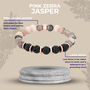 Pink Jasper Lava Stone Diffuser Bracelet For Anxiety, thumbnail 7 of 7