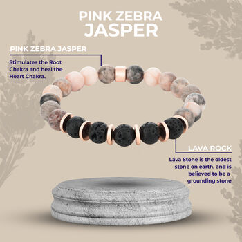 Pink Jasper Lava Stone Diffuser Bracelet For Anxiety, 7 of 7
