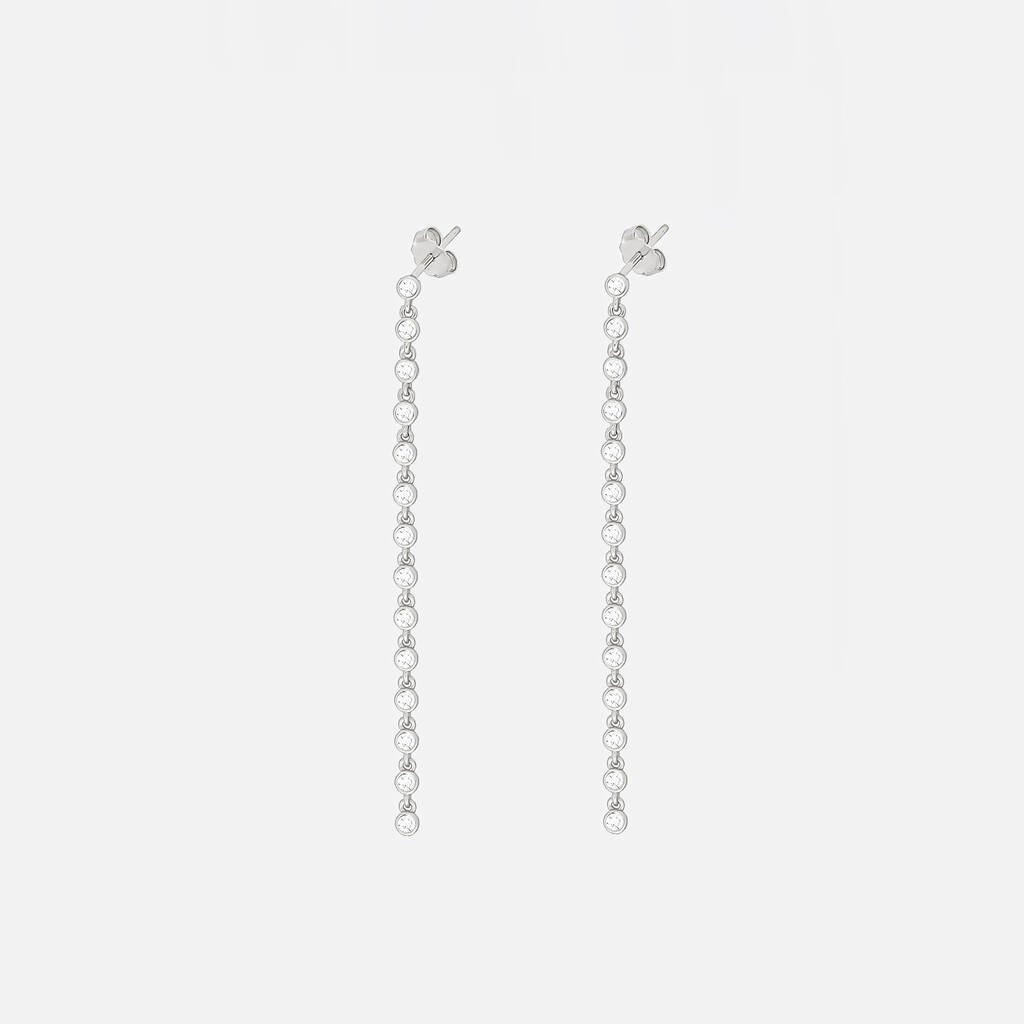Long Drop Dangling Stud Earrings With Stones By MUCHV