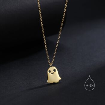Cute Little Ghost Pendant Necklace In Sterling Silver, 6 of 11