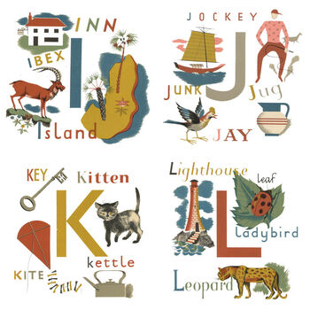 Personalised Children's Picture Alphabet Wall Art Print, 7 of 10