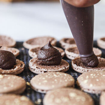 Baking Kit | Chocolate And Gold Macarons Gift Tin, 8 of 9