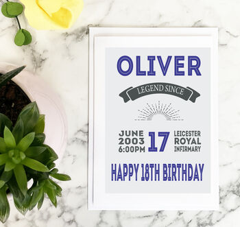 Personalised Special Date 18th Birthday Card, 2 of 6