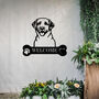 Personalised Labrador Retriever Welcome Gift Metal Wall Art Decor For Home Or Garden, thumbnail 1 of 11