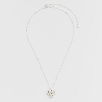 Silver Forget Me Not Heart Locket Necklace, 6 of 9