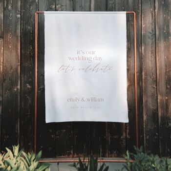 Personalised Typist Cotton Wedding Welcome Sign, 4 of 7