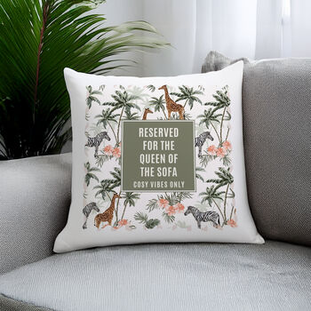 Personalised Jungle Cushion New Home Couple Gift, 3 of 4