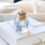 Cremation Ashes Bottle Necklace With Forget Me Nots, thumbnail 2 of 8