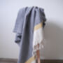 Nordic Herringbone Cotton Throw Blanket, thumbnail 5 of 12