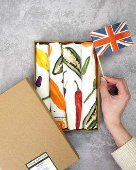 Chilli Napkin Set | Spicy Gift Idea | Hand Drawn Cotton Napkins, 3 of 6