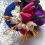 Vintage Style Floral Fascinator With Blue Veil, thumbnail 2 of 3
