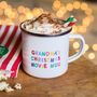 Christmas Movie Personalised Enamel Mug, thumbnail 1 of 4